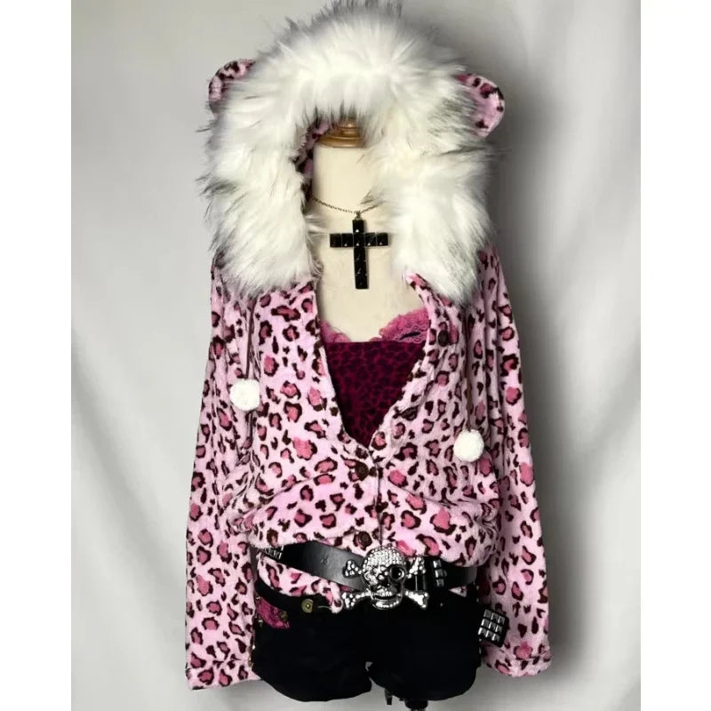 Chic Pink Leopard Hoodie