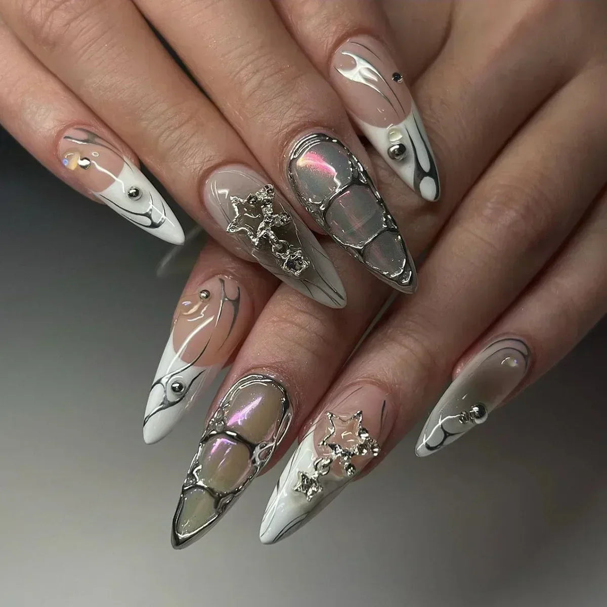 Y2K Style Almond Nails Set