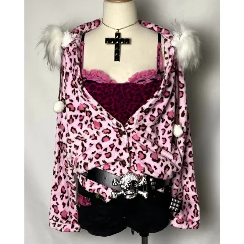 Chic Pink Leopard Hoodie