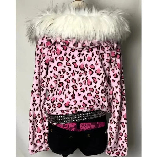 Chic Pink Leopard Hoodie